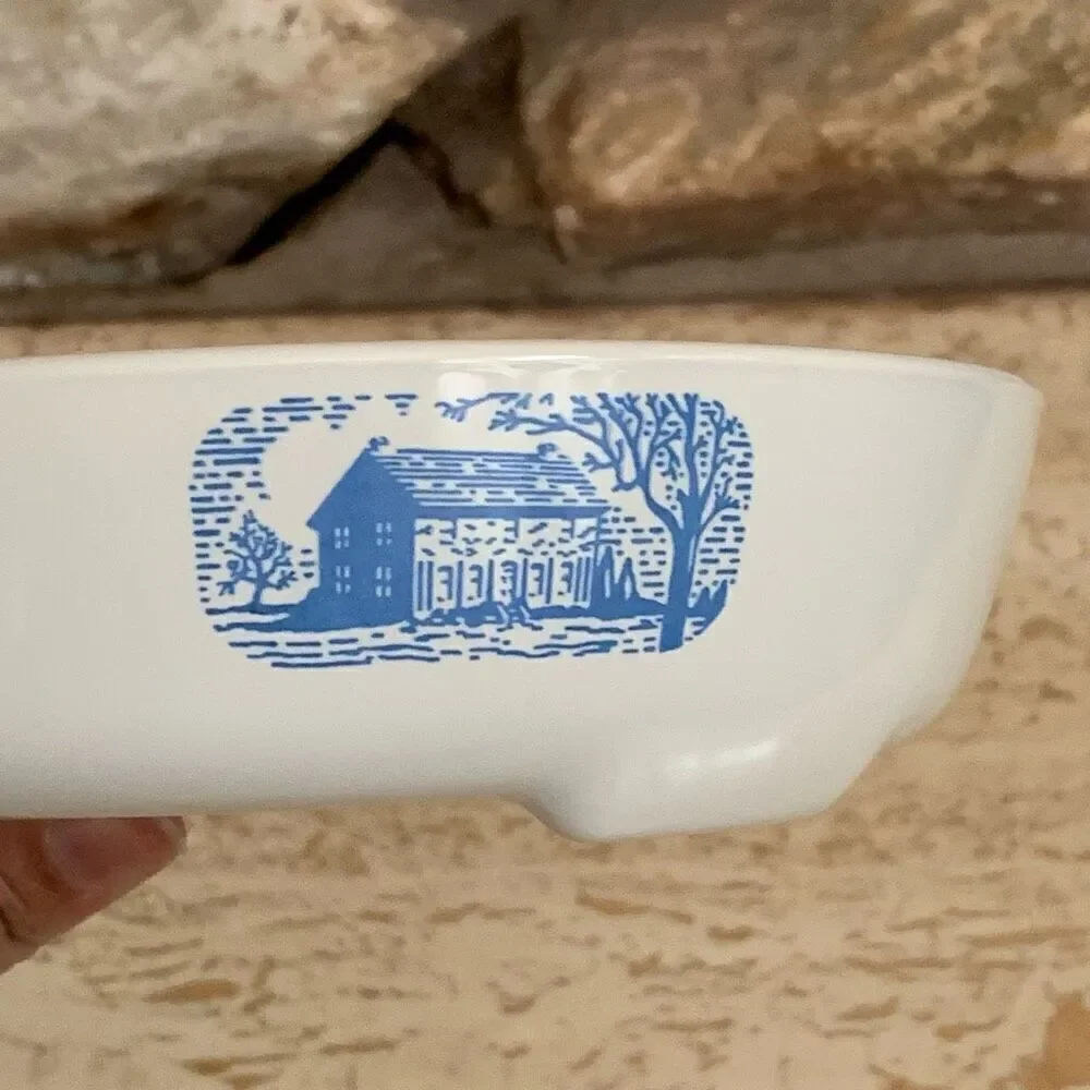 Vintage CorningWare Colonial house browning skillet with lid